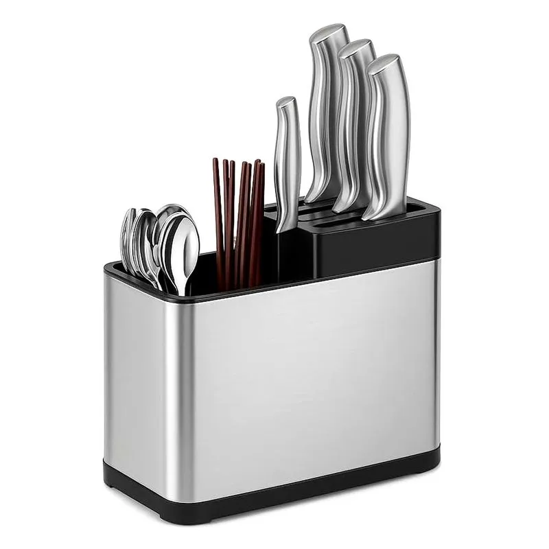 Porta Talheres Inox Com Suporte Para Facas Y 888