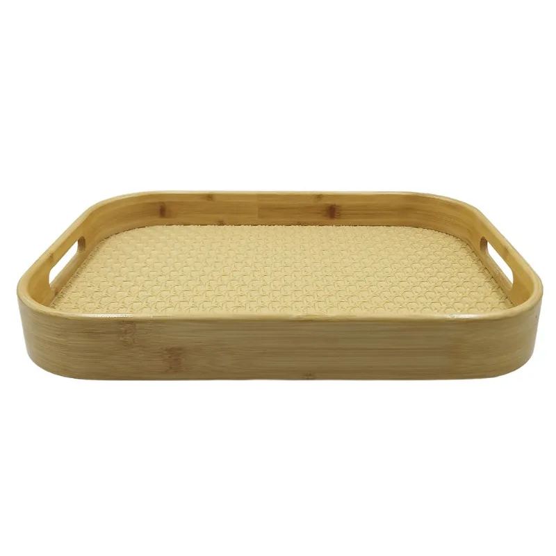Bandeja Retangular Decorativa 40x28cm em Bambu Y888
