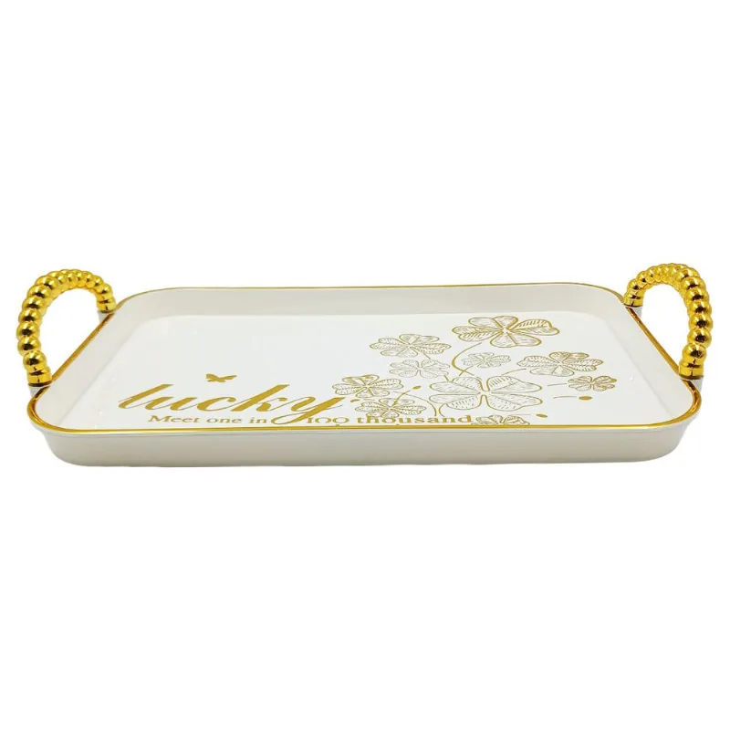 Bandeja Retangular Decorativa 33cm em Plástico Y888