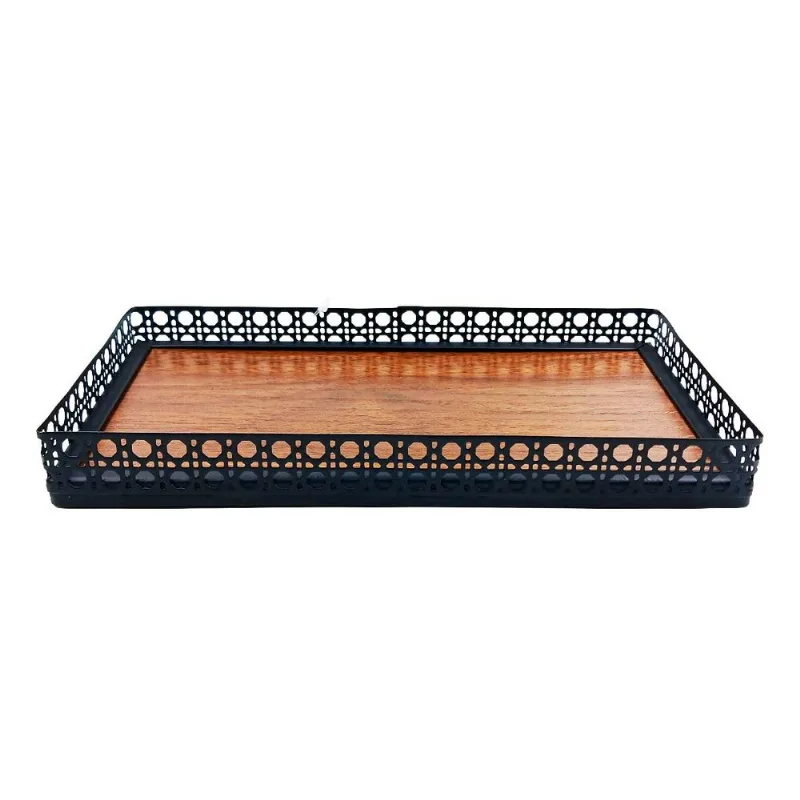 Bandeja Decorativa Retangular 21x11cm em MDF Y888