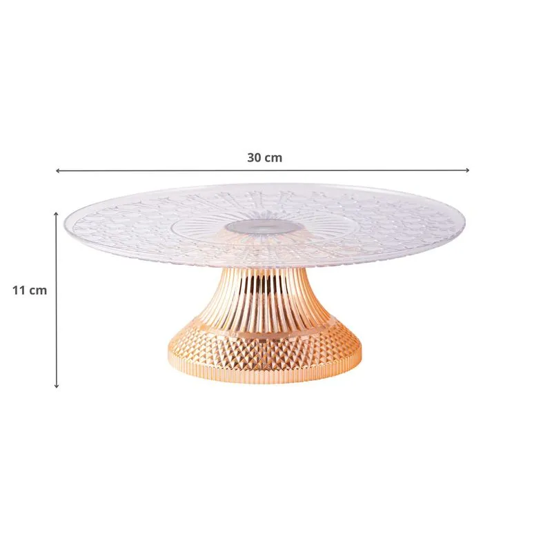 Boleira Lapidada Luxo Base Rose Gold Metalizada 30CM 4176034 MIRANDINHA