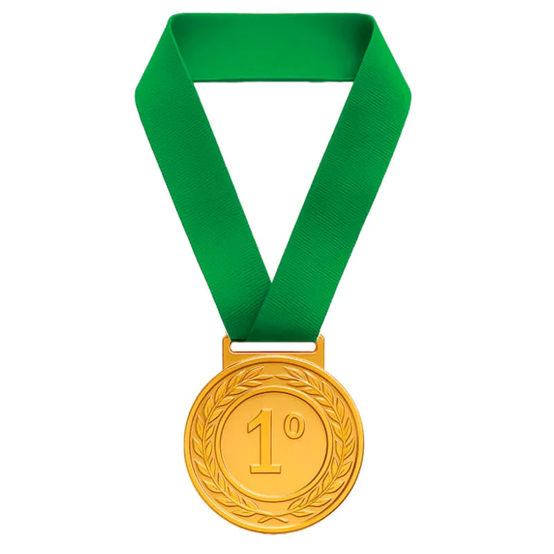 Medalha Dourada Com Cordao Verde 10 Unidades 4335027 MIRANDINHA MEDALHA DOURADA C.CORDAO VERDE 10UN 4335027 MIRANDINHA