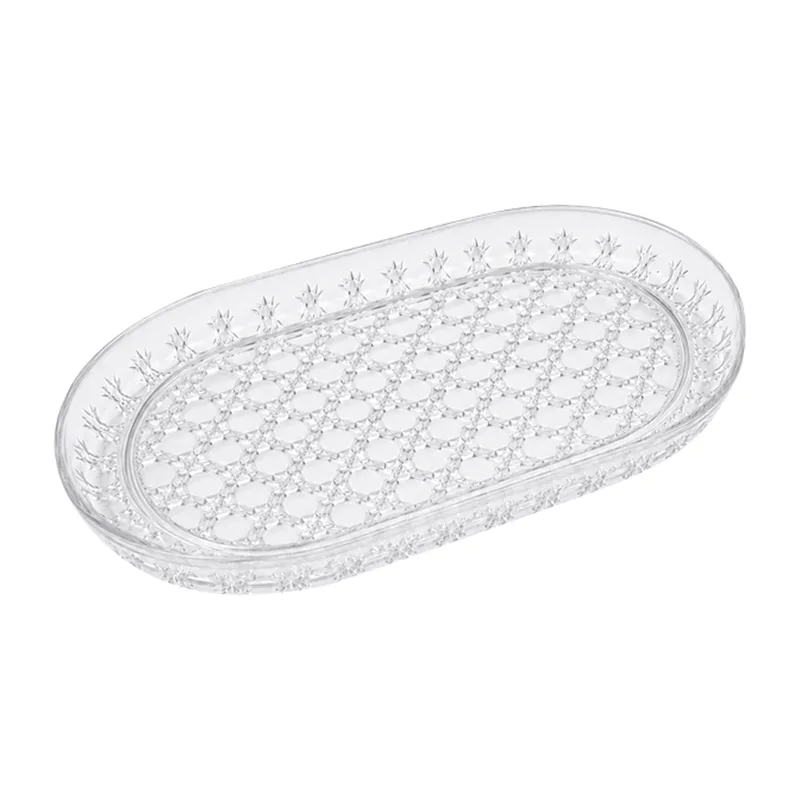 Bandeja Oval Lapidada Transparente 26x14cm MIRANDINHA BANDEJA OVAL LAPIDADA TRANSP 26X14CM 4344026 MIRANDINHA