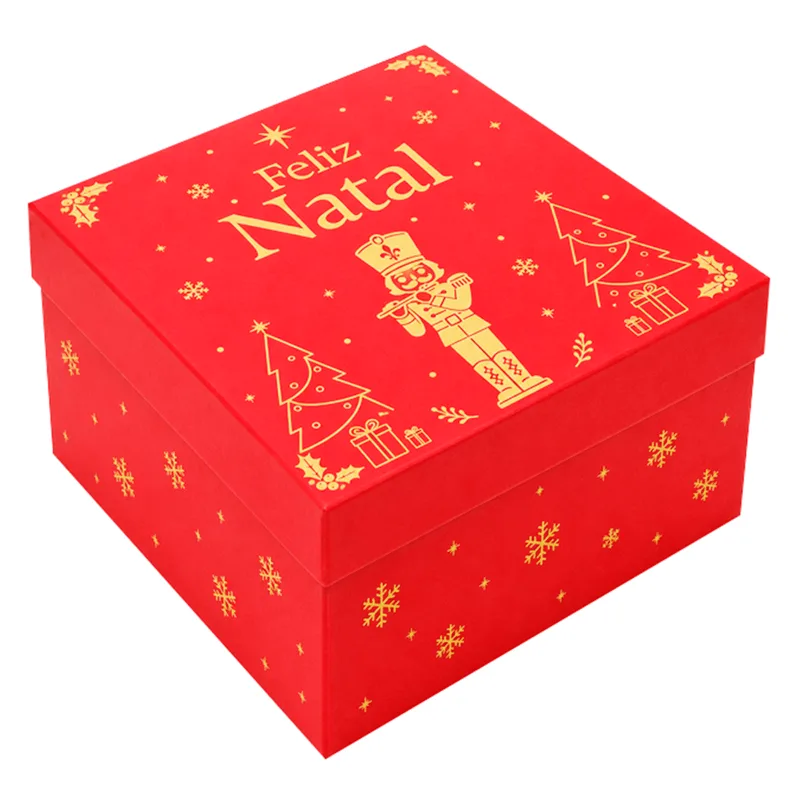 Caixa Quadrada Vermelha Natalina 18x18cm MIRANDINHA CAIXA PRESENTE VERMELHA NATALINA 18X18 MIRANDINHA