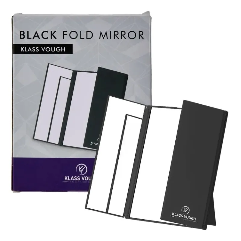 Espelho 3 Faces Lados Dobrável para Mesa Black Fold Mirror Klass Vough