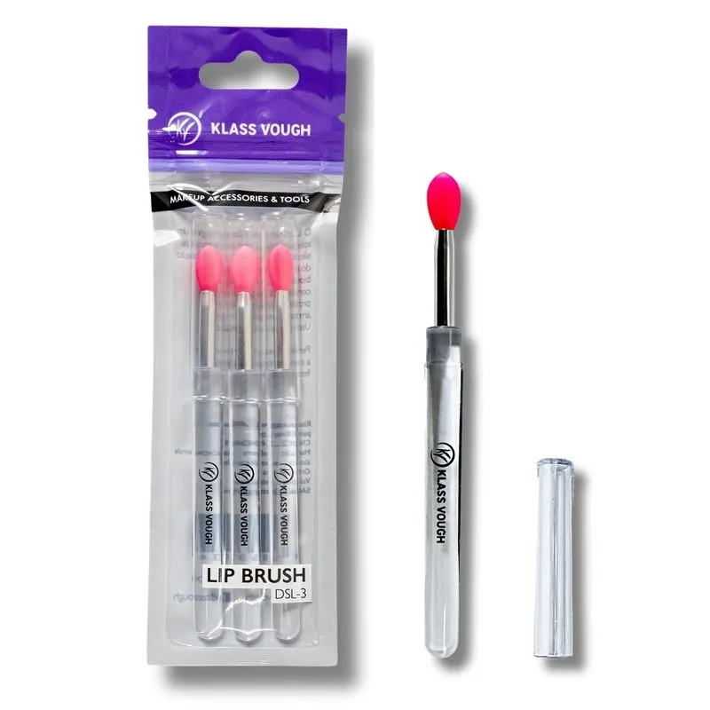Pincel Labial Boca de Silicone Lip Brush Com 3 Unidades Klass Vough