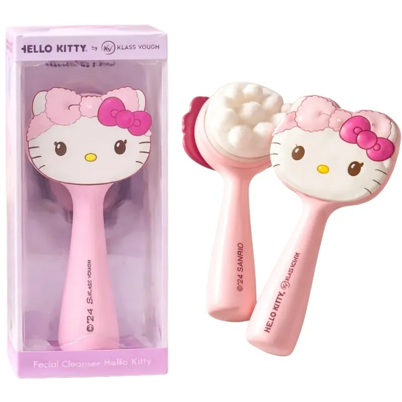 Escova Hello Kitty para Limpeza Rosto Facial Cleanser com Cabo Rosa Klass Vough