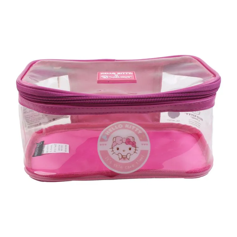 Necessaire Hello Kitty em PVC Transparente – Rosa