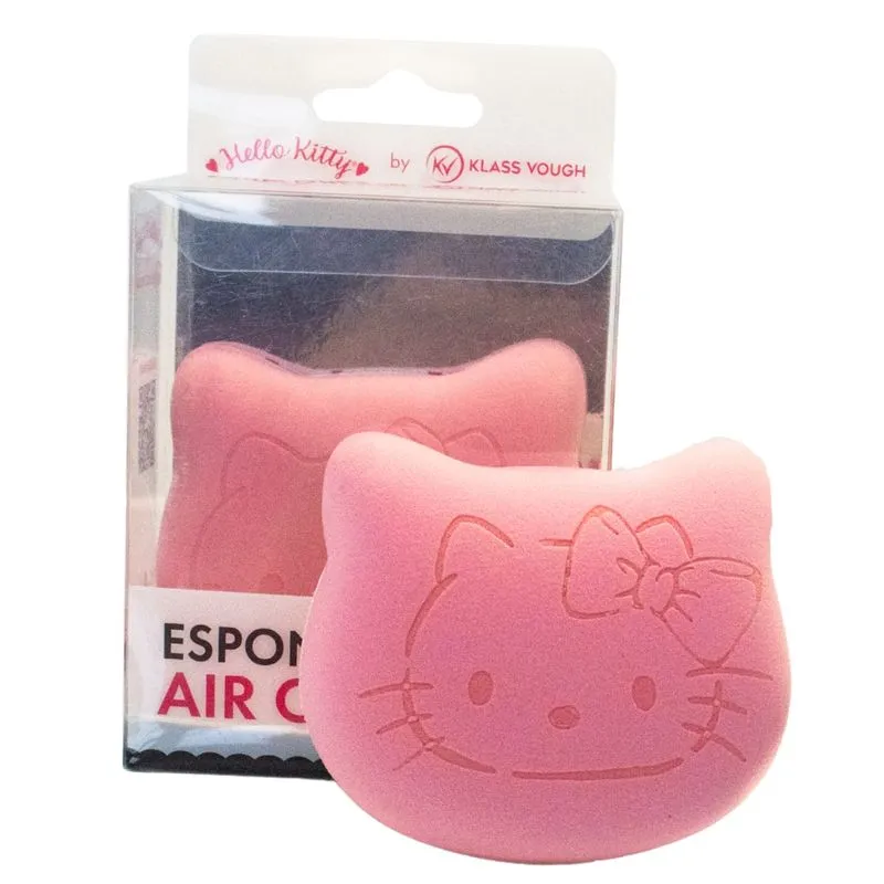 Esponja Air Cushion Hello Kitty para Base e Pó com Apoio de Dedos Rosa Klass Vough