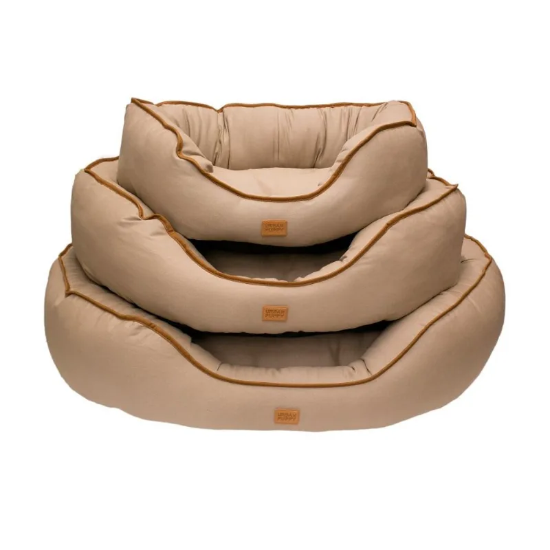 Cama Lisa Oval Sarja para Cães e Gatos Caqui - Tamanho G