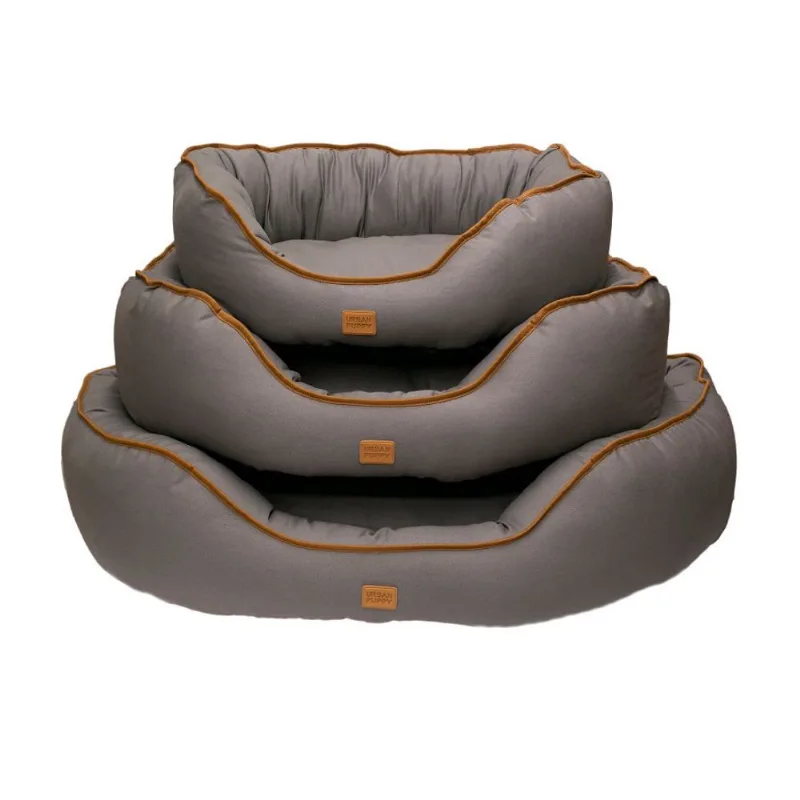 Cama Lisa Oval Sarja para Cães e Gatos Cinza - Tamanho P