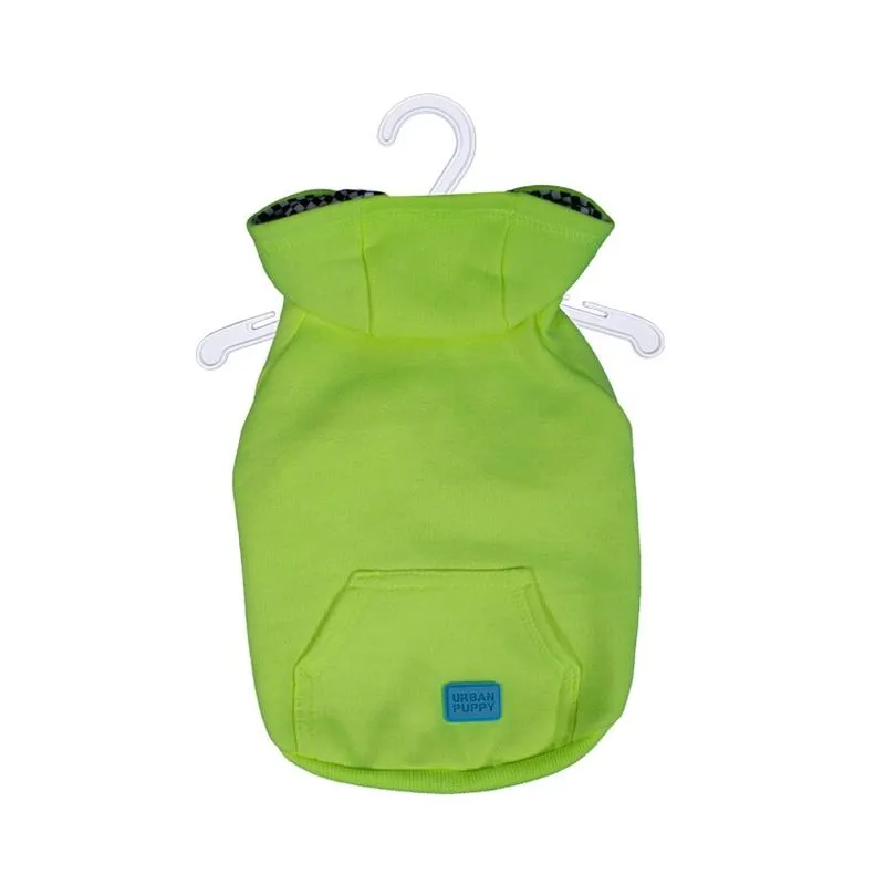 Casaco Urban Puppy Moletom Com Capuz Amarelo Fluor Para Cães E Gatos - Tamanho 12