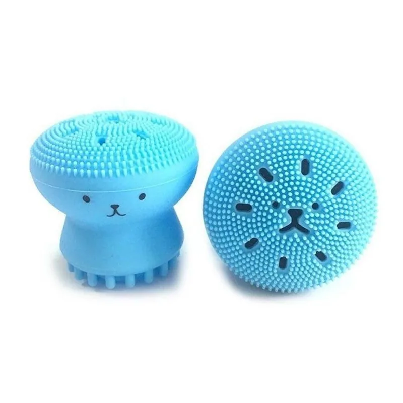 Esponja de silicone Limpeza Facial Esfoliante Polvo-Azul