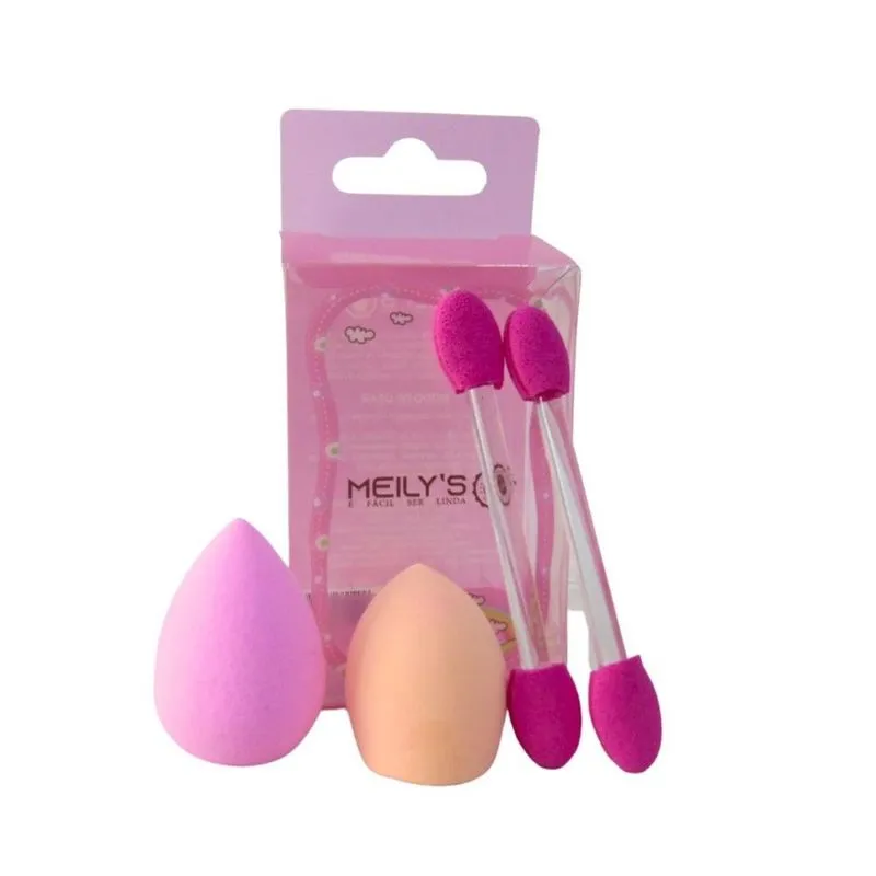 Mini Esponja Gota + Aplicador de Sombra Meily´s Cores Aleatórias