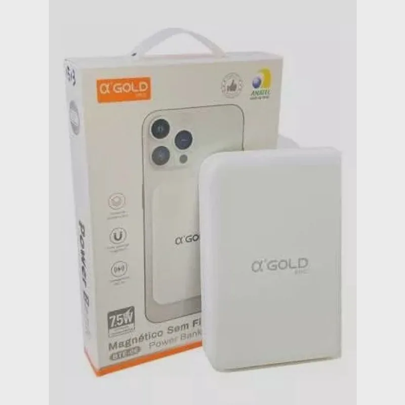 Bateria Portátil Magnética Battery Pack + tomada p/ carregar
