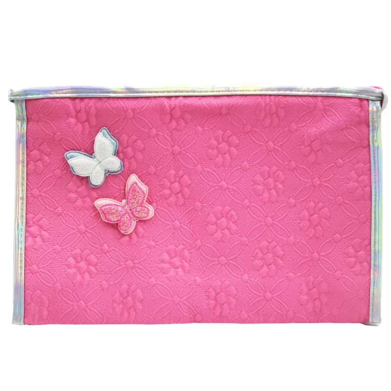 Nécessaire Borboleta C/ Alça 25,5x16,5cm em Poliéster Rubys-Pink