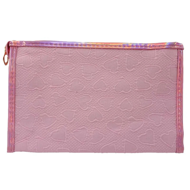 Nécessaire Cisne Coração 15x23,5cm Em Poliéster Rubys-Rosa