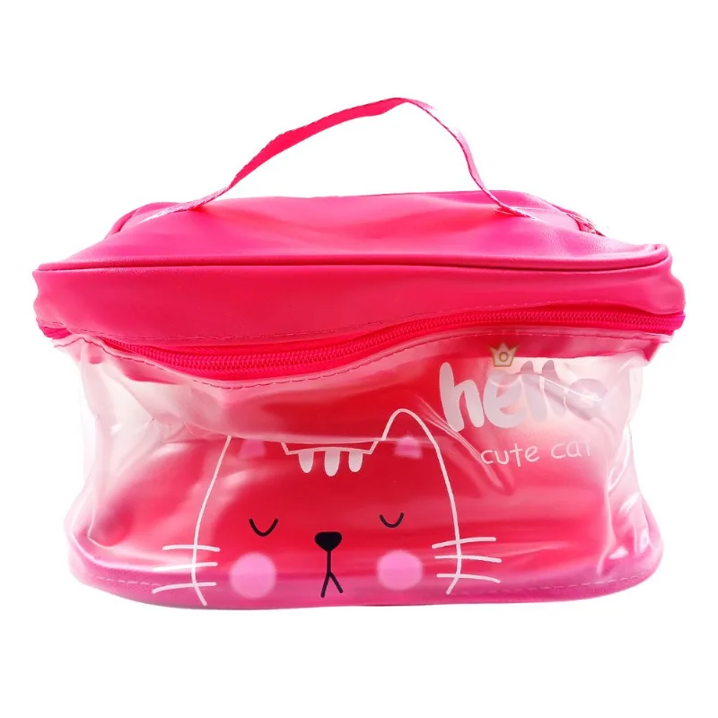 Nécessaire Gatinho C/ Alça 22,5x13cm em PVC Rubys-Pink