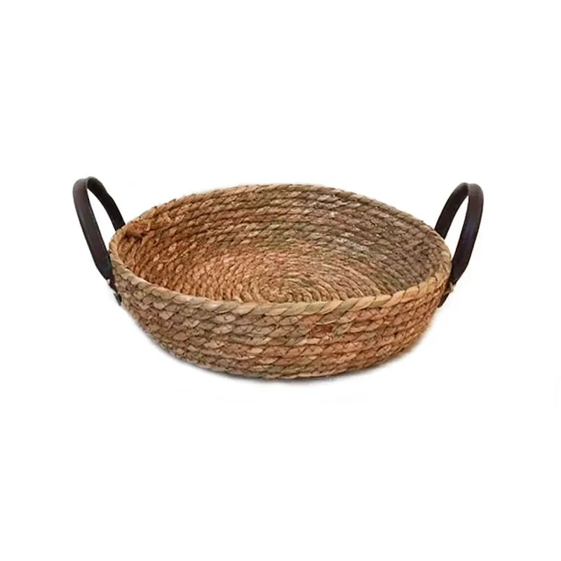 Enjoy Bandeja em Seagrass com Alça em Couro 7x30cm Enjoy