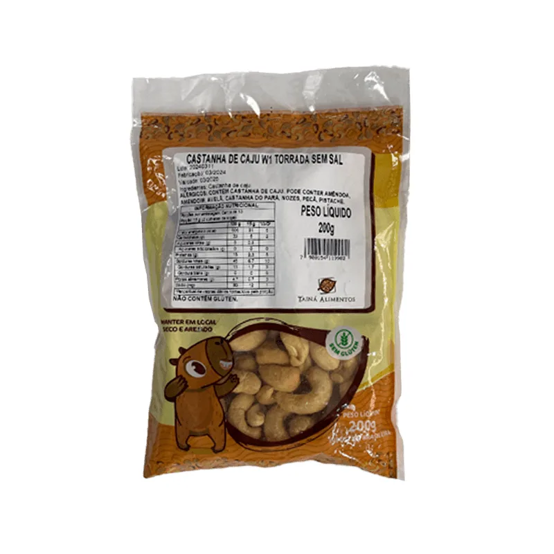 Castanha De Caju W1 Torrada Sem Sal Tainá Alimentos 200g