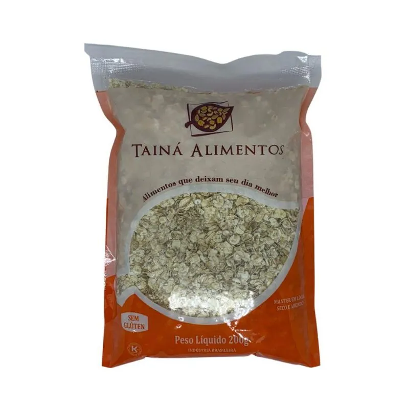 Aveia Flocos Médios Sem Glúten Tainá Alimentos - Pacote 200g
