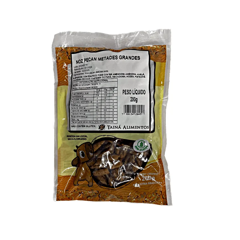 Nozes Pecan Metades Grandes Tainá Alimentos 200g