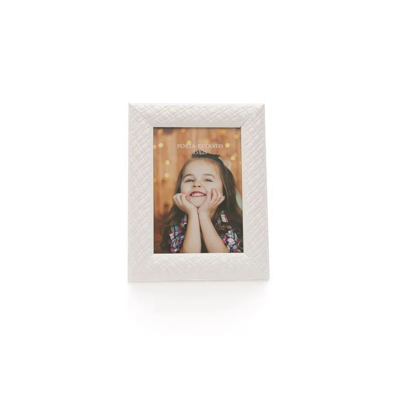 Porta-retrato Affari Decor Moldura Detalhada Branco 10x15cm