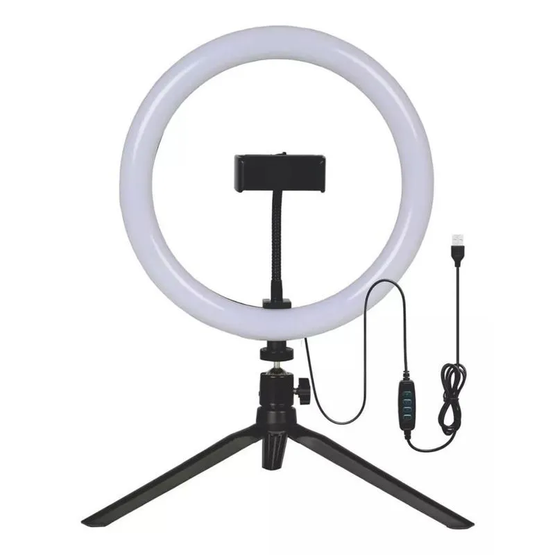 Luz Ring Light 8 Polegadas 20cm + Tripé De Mesa + Suporte