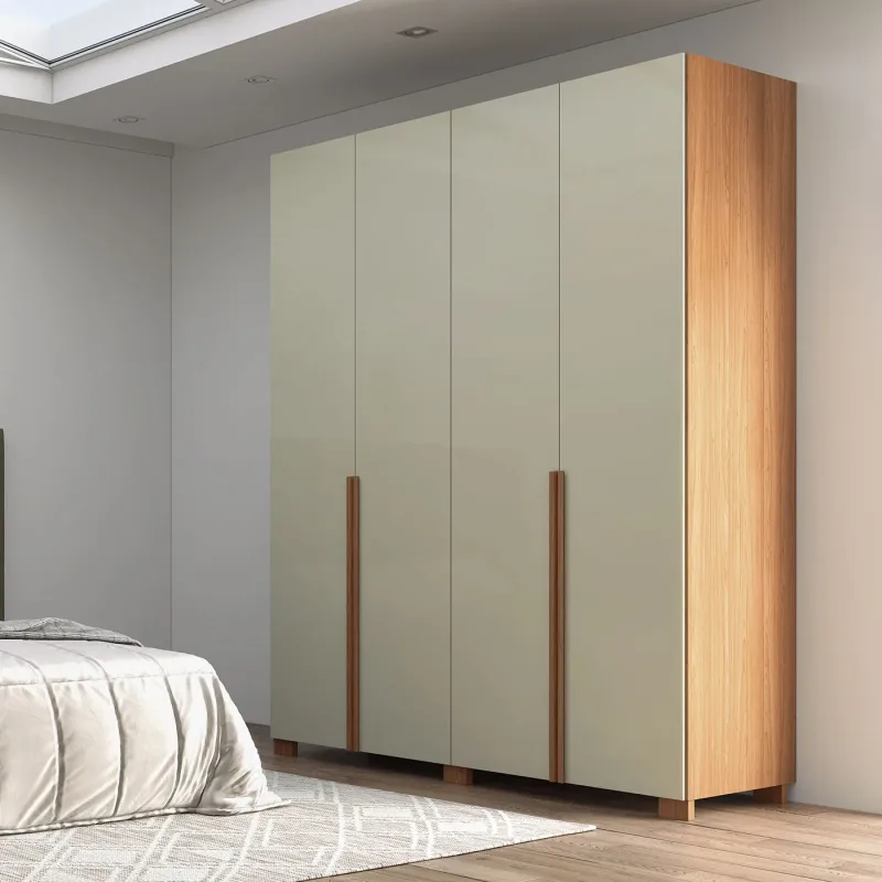 Guarda Roupa Solteiro 180cm com 4 Portas e 2 Gavetas 100% MDF Dalla Costa