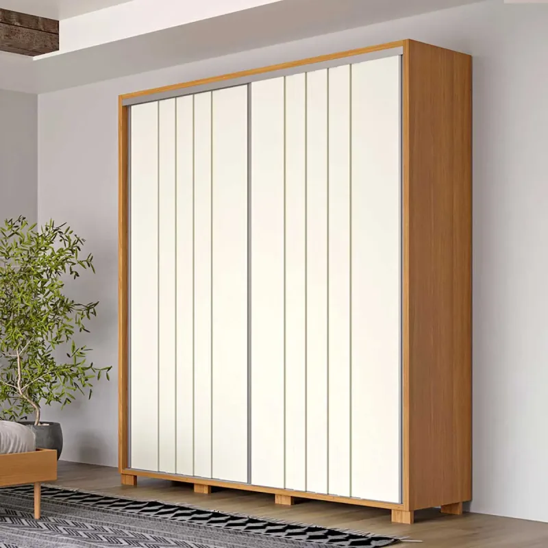 Guarda Roupa Portas de Correr 177cm Gavetas e Prateleiras Dalla Costa 100% MDF