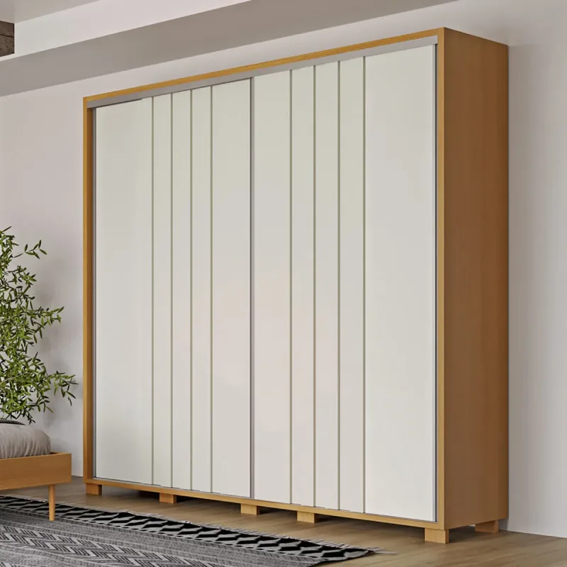 Guarda Roupa 2 Portas de Correr Ripadas 221cm Dalla Costa 100% MDF