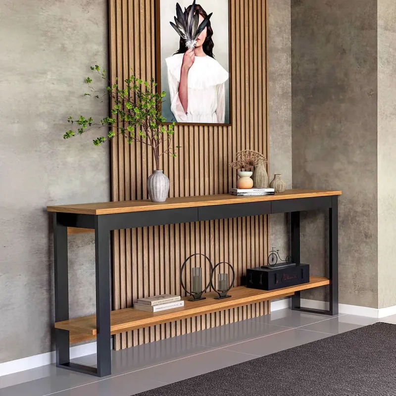 Aparador Sala Industrial 180cm com Gaveta Dalla Costa 100%MDF