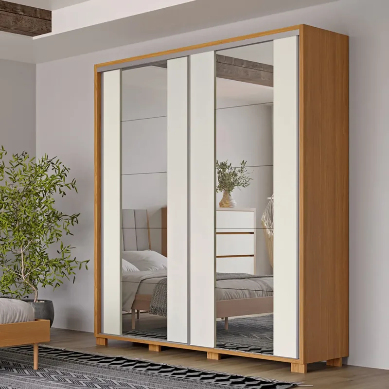 Guarda Roupa 177cm Portas de Correr com Espelho Dalla Costa 100% MDF