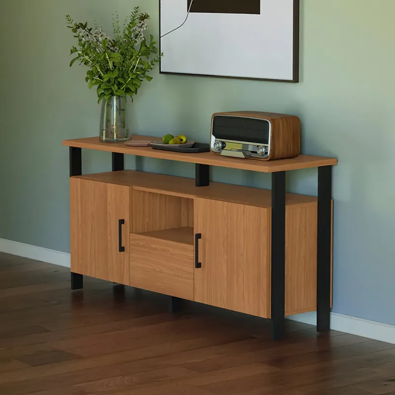 Balcão Industrial para Sala de Estar 135cm MDF Dalla Costa Casa Lar
