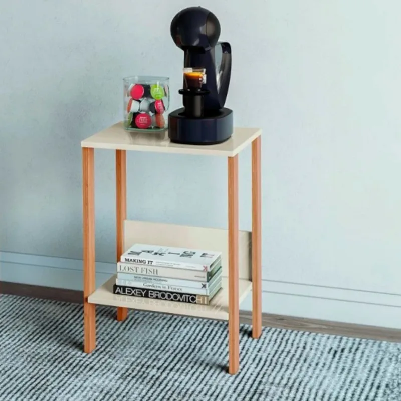 Mesa Auxiliar em MDF 40x44x60 cm Branco Freijó Dalla Costa F14