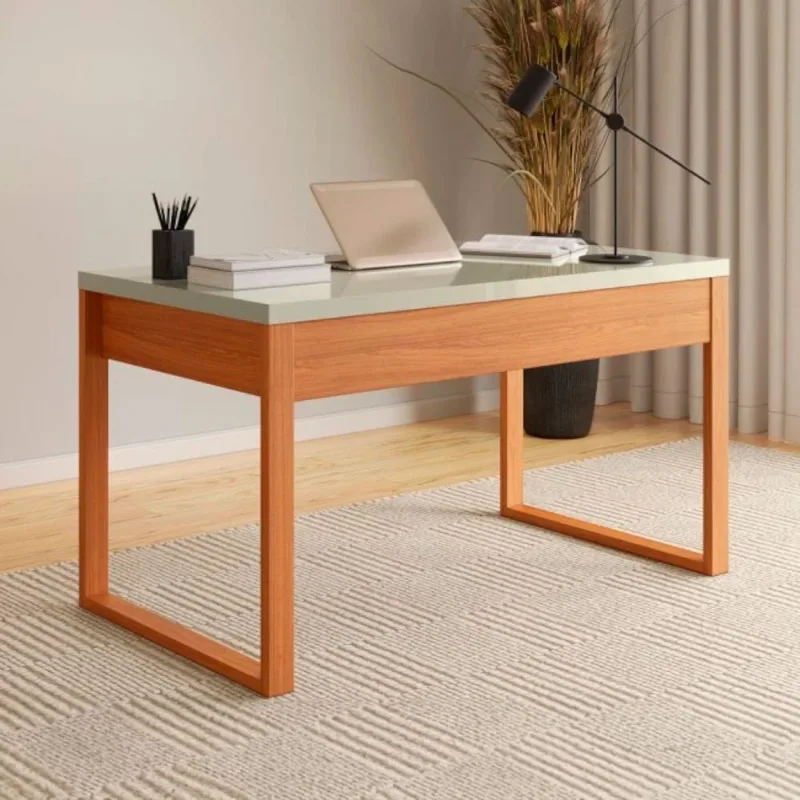 Mesa para Escritório em MDF Off White Freijó 135x68 cm Dalla Costa