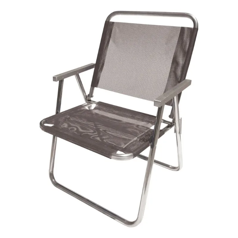 Reposera De Aluminio Botafogo 1 Posicion H130kg Gris