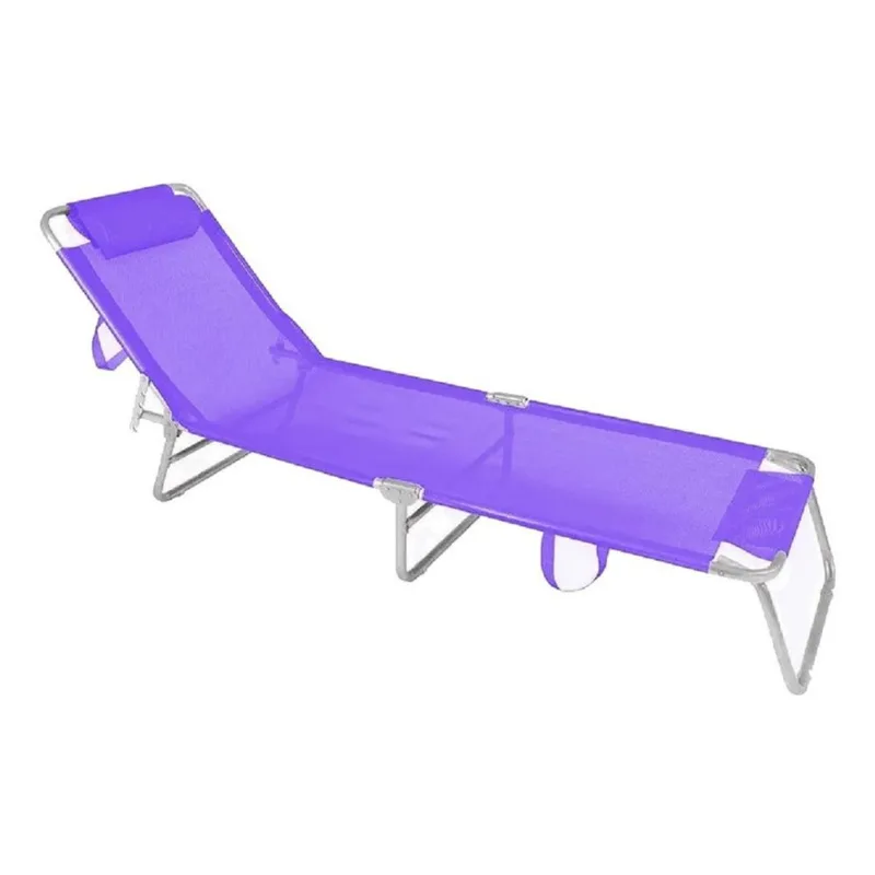 Reposera Cama Plegable Reclinable Aluminio Botafogo Violeta