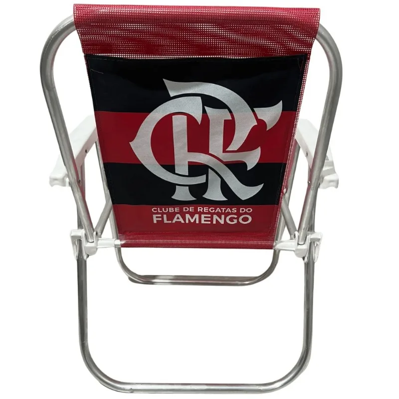 Cadeira De Praia Varanda Alta Fixa Flamengo Verm 90kg