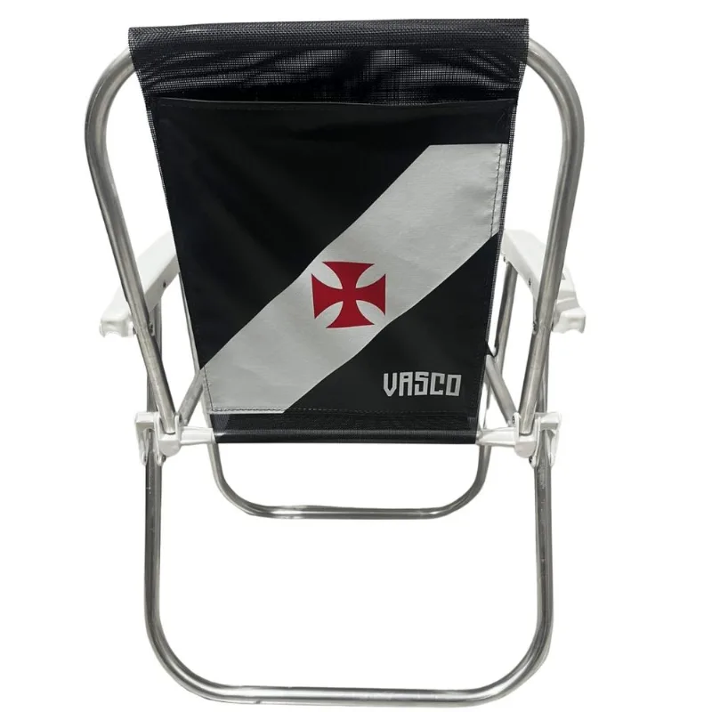 Cadeira De Praia Varanda Alta Fixa Vasco Preta 90kg