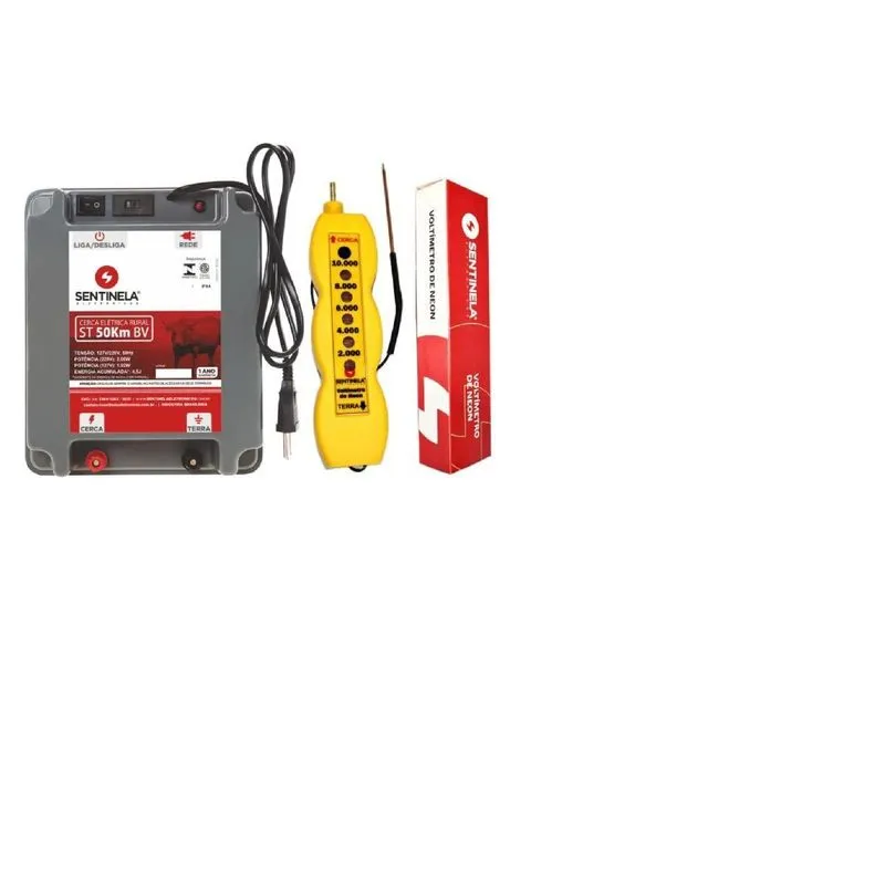 Eletrificador Cerca St 50.ooo Bv+ Voltímetro Kit - 8059kpd2