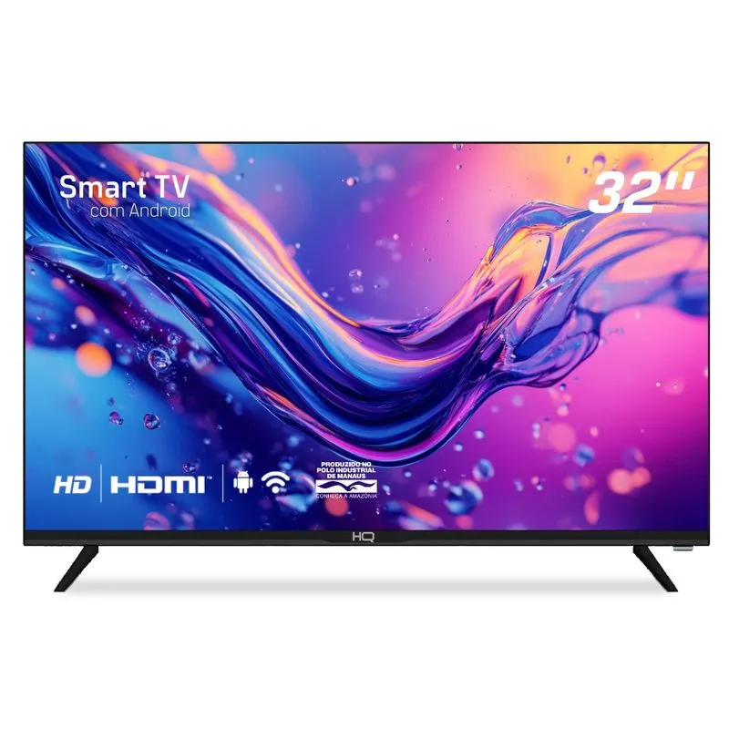 Smart TV LED 32" HQ HD 3 HDMI 2 USB Wi-Fi Android 11 Design Slim