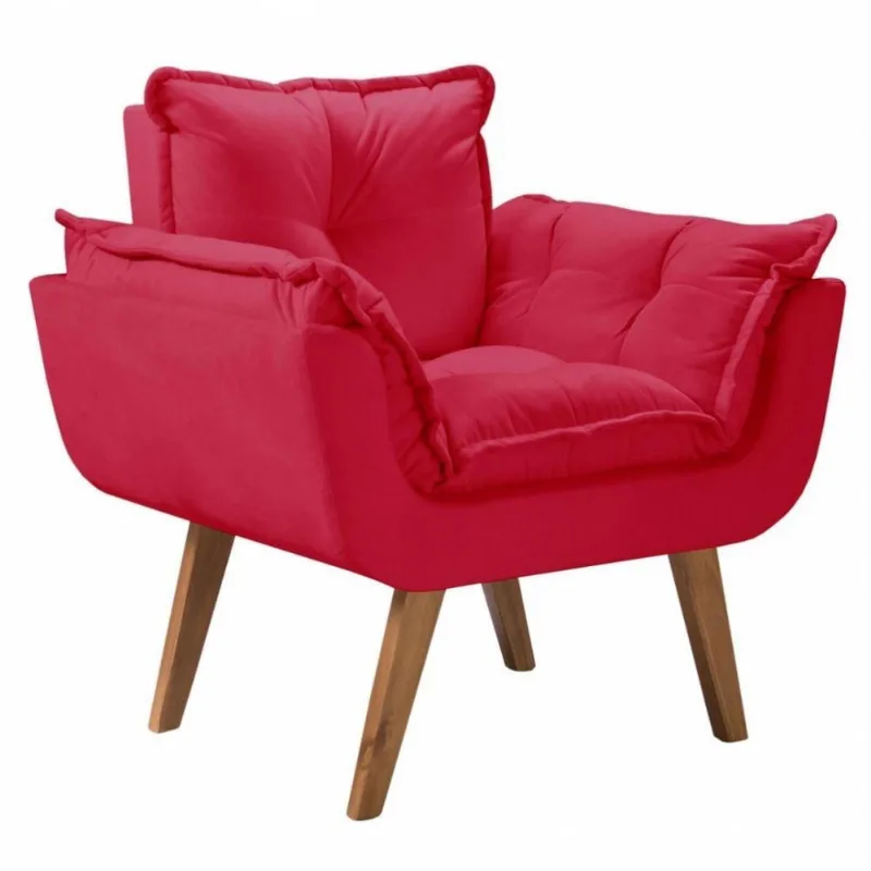 Poltrona Opalla 1 Lugar Base Palito Vermelho