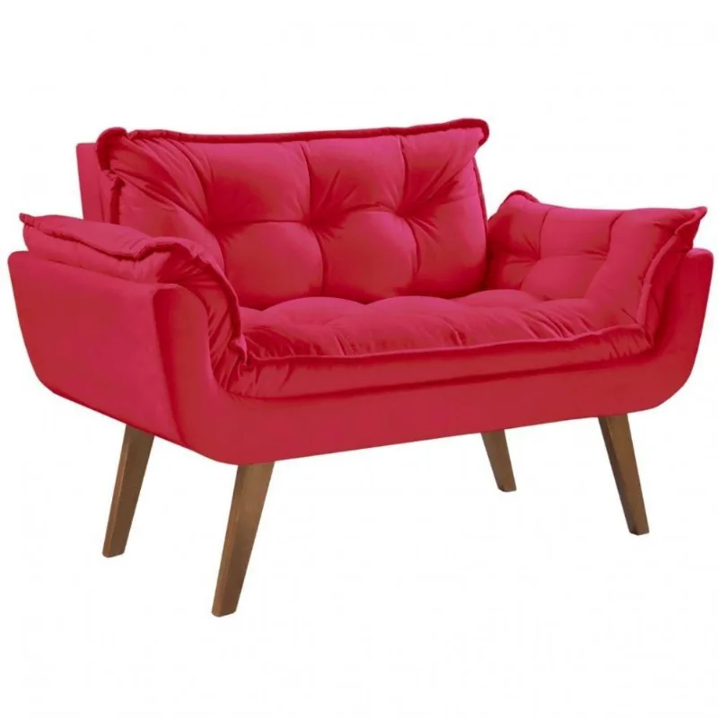 Poltrona 2 Lugar Opalla Base Palito D Salla Vermelho