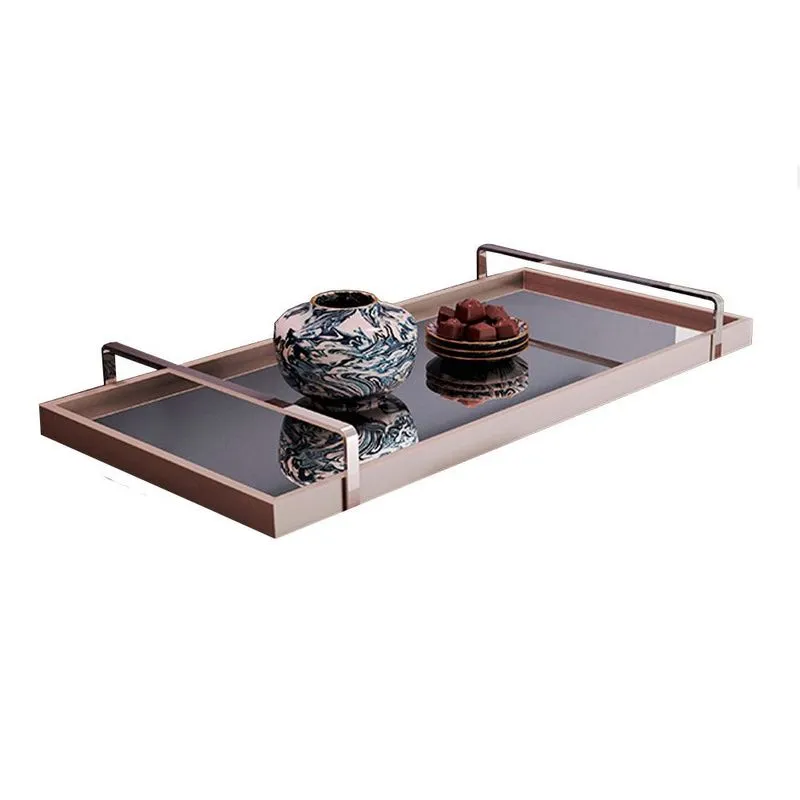 Bandeja Decorativa Espelhada Alça Cromada Larflex