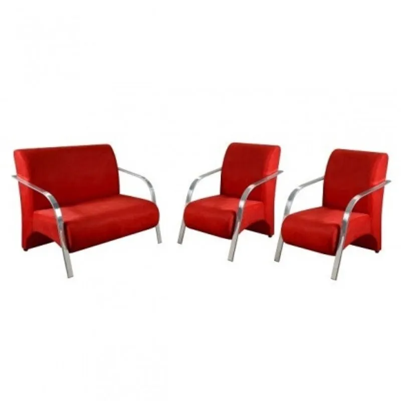 Conjunto Vênus Braços Alumínio D Salla Suede Vermelho