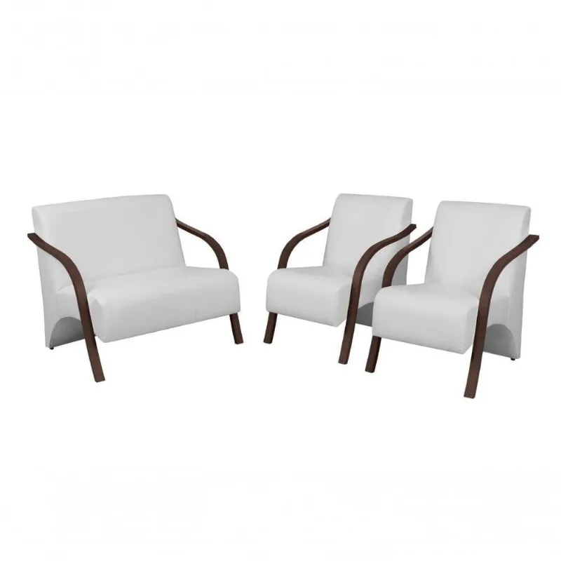 Conjunto Vênus Braço Madeira D Salla Courino Branco