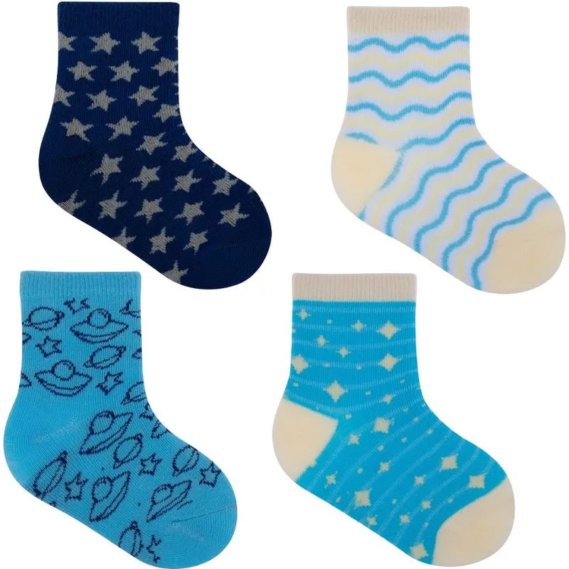 Meia infantil pimpolho kit 4 pares 16 ao 20 menino