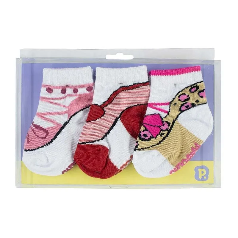 Kit Meia Sapatinho Com 3 Pares Femininos Pimpolho