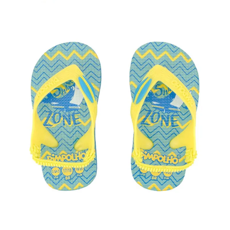 Chinelo Pimpolho Masculino Amarelo/Tubarão 074109C